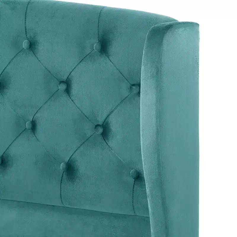 Christopher Knight Home Byrne Upholstered Sleigh Bed with Wingback Headboard and Scroll Footboard