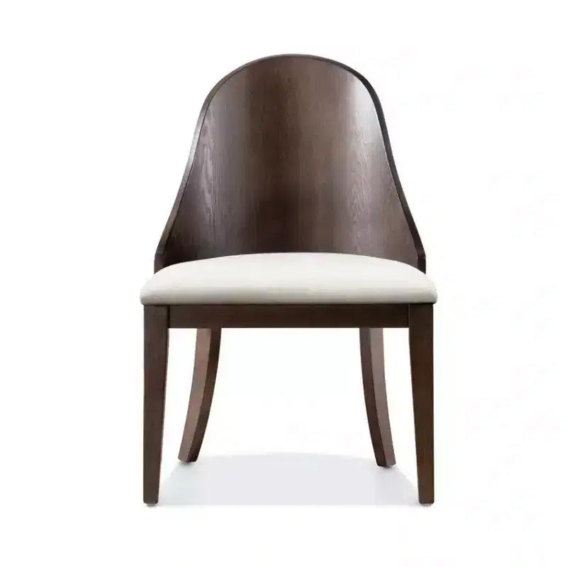 Royal Hampton Side Dining Chair Set of 2, Curve Panel Back, Off White Fabric