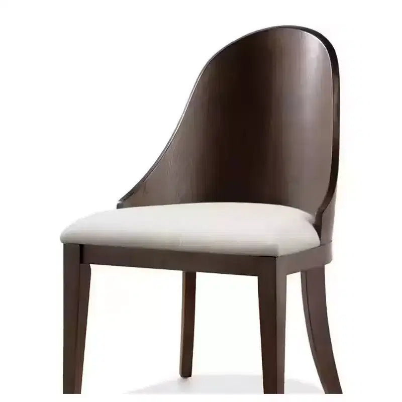 Royal Hampton Side Dining Chair Set of 2, Curve Panel Back, Off White Fabric