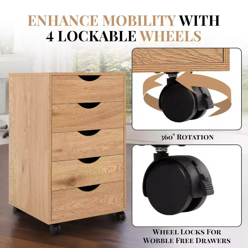 Home Imports Emporium Office File Storage Cabinet with Durable Drawers and Mobile Wheels 5 to 9 Drawer Options for Home & Office Organization