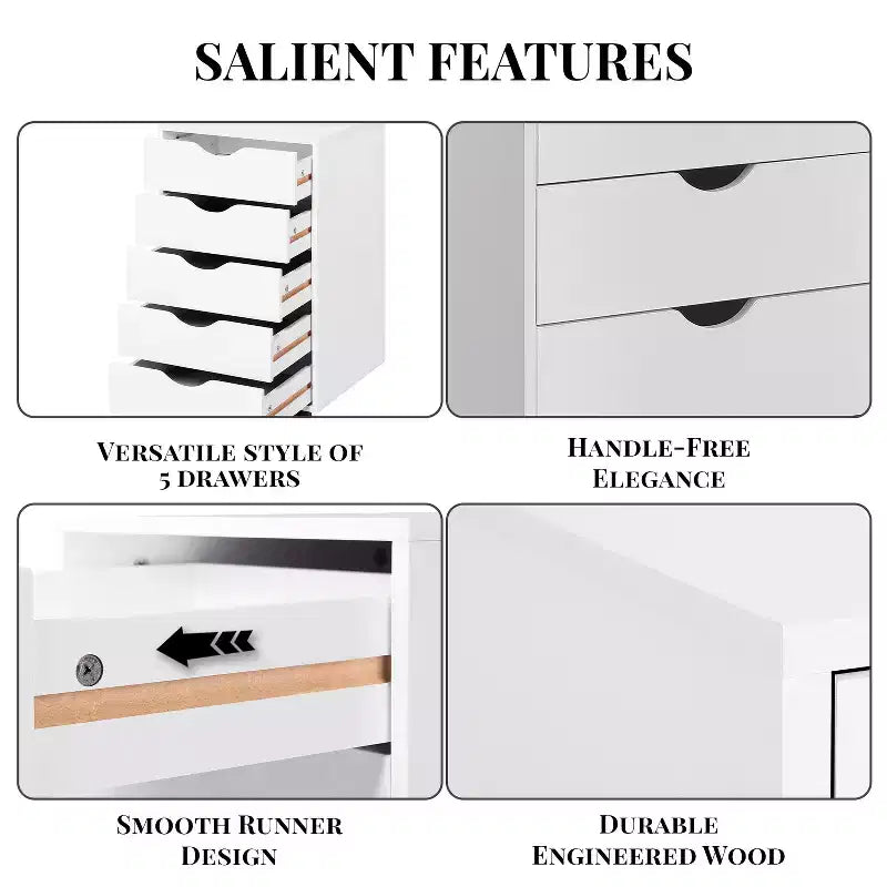 Home Imports Emporium Office File Storage Cabinet with Durable Drawers and Mobile Wheels 5 to 9 Drawer Options for Home & Office Organization