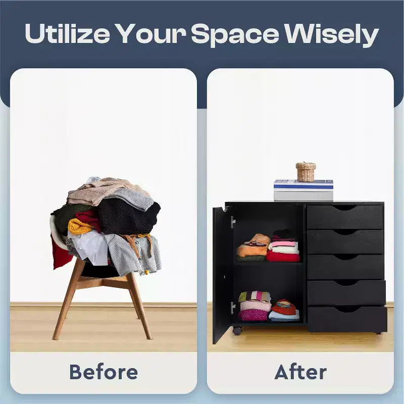 Home Imports Emporium Office File Storage Cabinet with Durable Drawers and Mobile Wheels 5 to 9 Drawer Options for Home & Office Organization