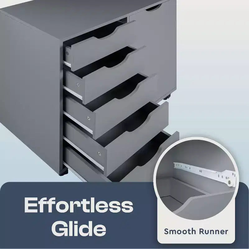 Home Imports Emporium Office File Storage Cabinet with Durable Drawers and Mobile Wheels 5 to 9 Drawer Options for Home & Office Organization