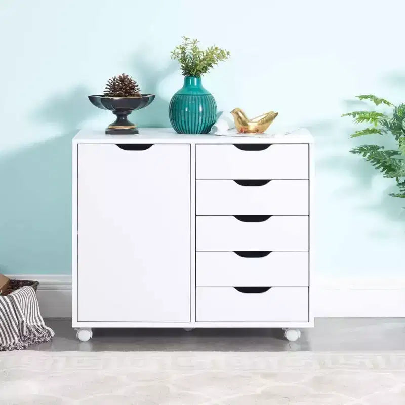 Home Imports Emporium Office File Storage Cabinet with Durable Drawers and Mobile Wheels 5 to 9 Drawer Options for Home & Office Organization