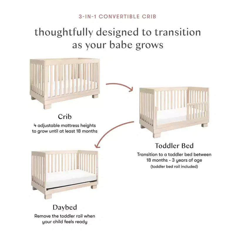 Babyletto Modo 3-in-1 Convertible Crib with Toddler Bed Conversion Kit