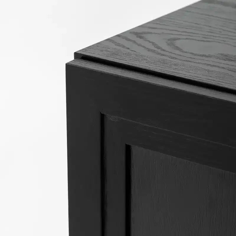 PexFix 31 Wooden Accent Cabinet Storage Modern Sideboard Buffet Cabinet with 2 Doors and Adjustable Shelf for Living Room Dining Room Entryway Black