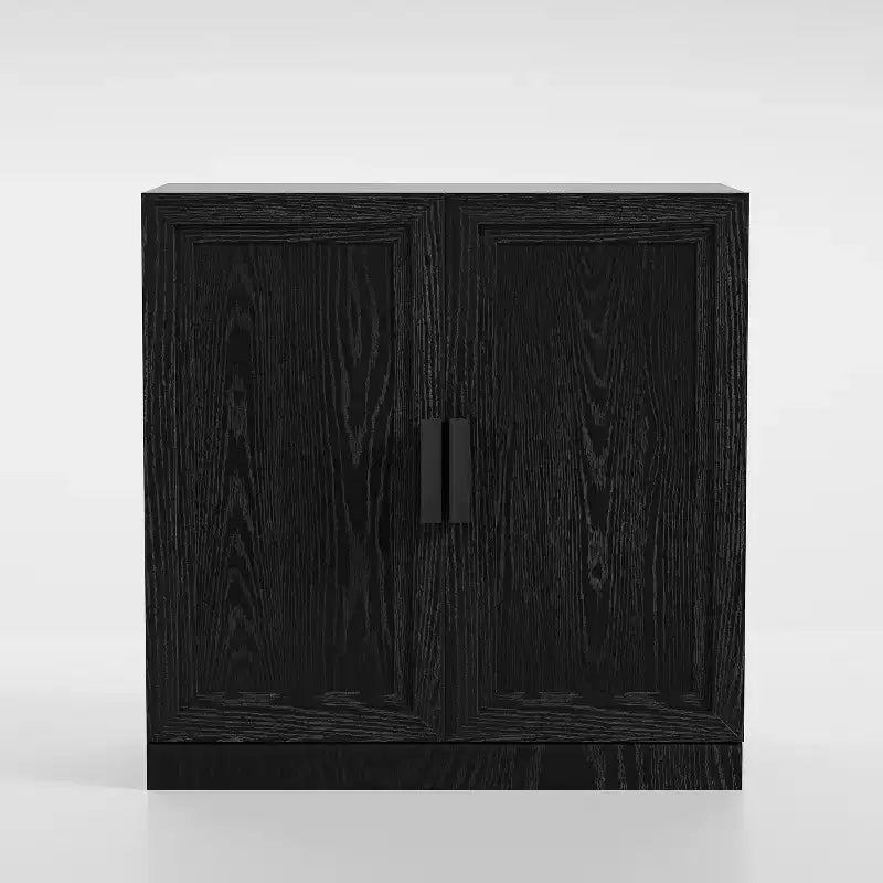 PexFix 31 Wooden Accent Cabinet Storage Modern Sideboard Buffet Cabinet with 2 Doors and Adjustable Shelf for Living Room Dining Room Entryway Black