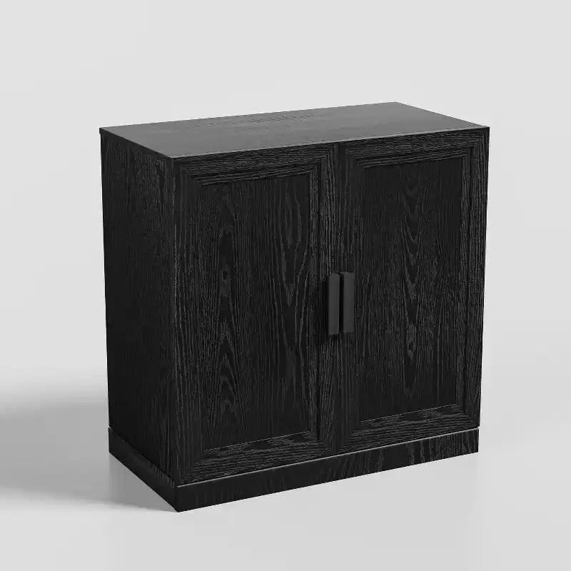 PexFix 31 Wooden Accent Cabinet Storage Modern Sideboard Buffet Cabinet with 2 Doors and Adjustable Shelf for Living Room Dining Room Entryway Black