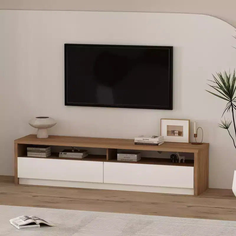 GDFStudio Darien 70 Contemporary TV Stand with 2 Drawers and Open Shelves