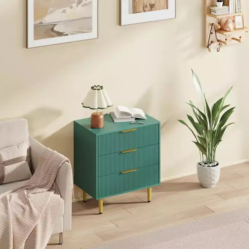 3/5/6 Drawer Dresser, Modern Black Fluted Dresser for Bedroom, Wood Chest of Drawers Nightstand with Metal Handles & Legs for Living Room, Entryway