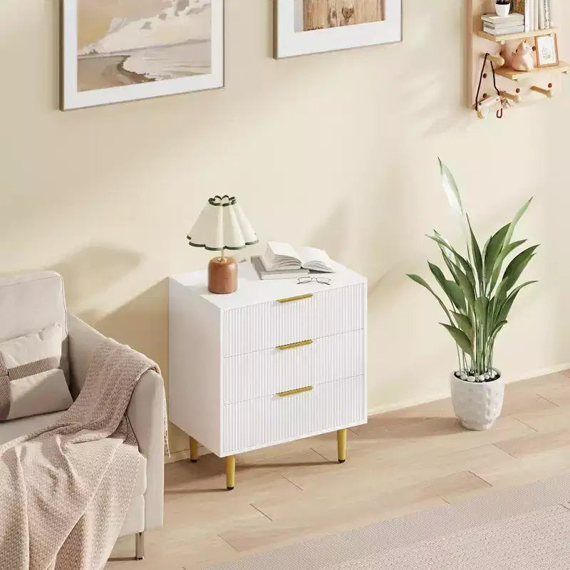 3/5/6 Drawer Dresser, Modern Black Fluted Dresser for Bedroom, Wood Chest of Drawers Nightstand with Metal Handles & Legs for Living Room, Entryway