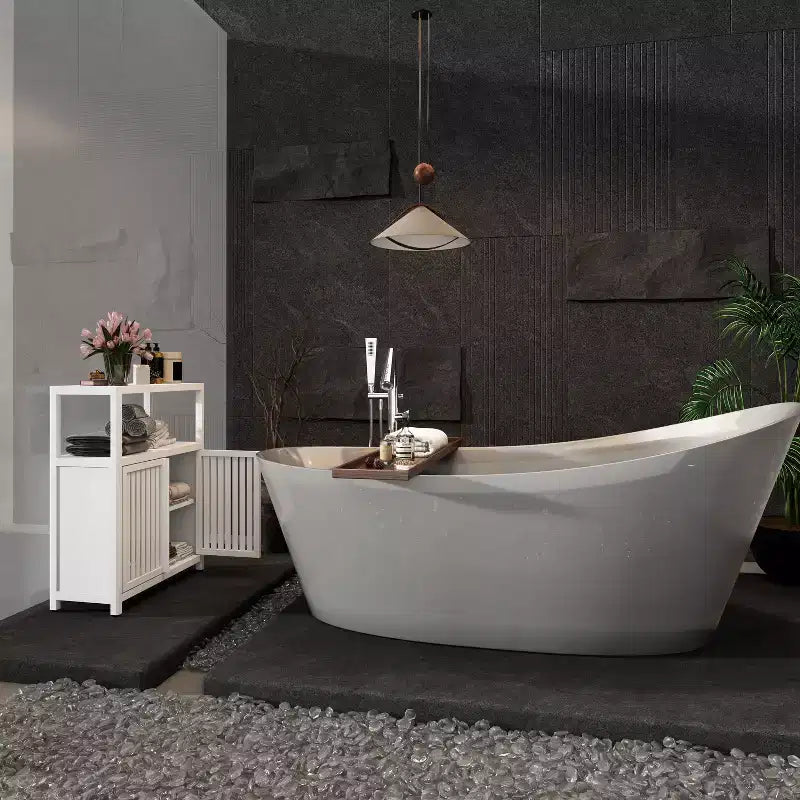 Large Capacity Bamboo Storage Cabinet Furniture for Bathroom Living Room Bathroom Bamboo Storage Cabinet with Shelves