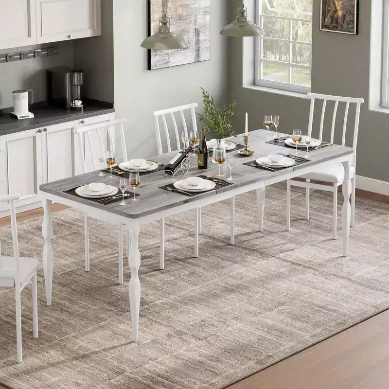Farmhouse Kitchen TablRectangular Dining Table for 6,. for Party, Big Family,