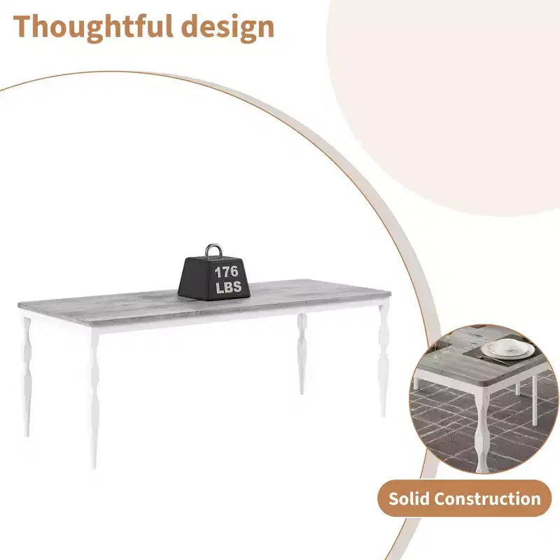 Farmhouse Kitchen TablRectangular Dining Table for 6,. for Party, Big Family,