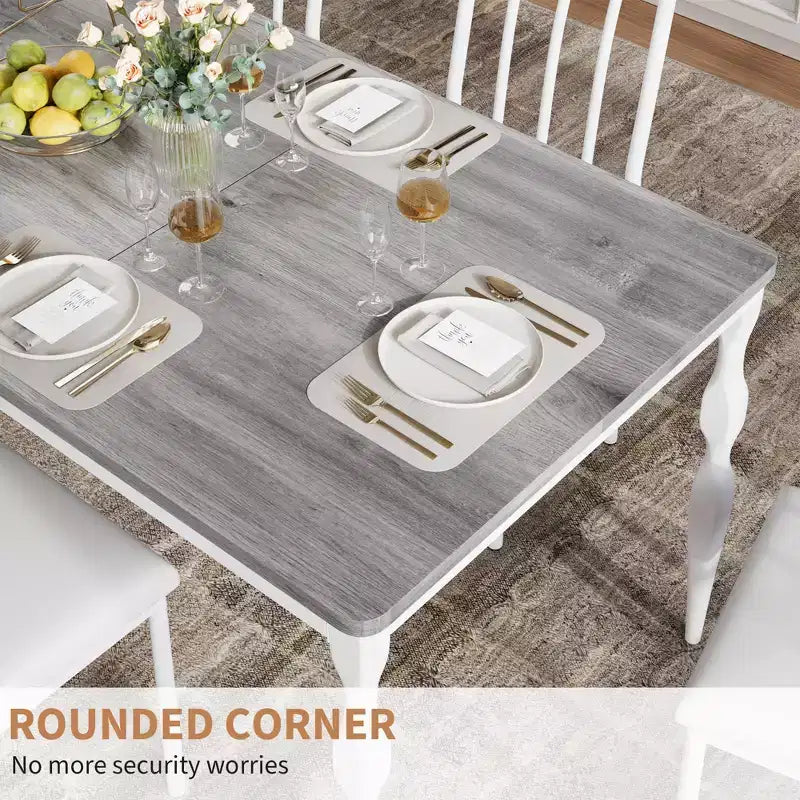 Farmhouse Kitchen TablRectangular Dining Table for 6,. for Party, Big Family,
