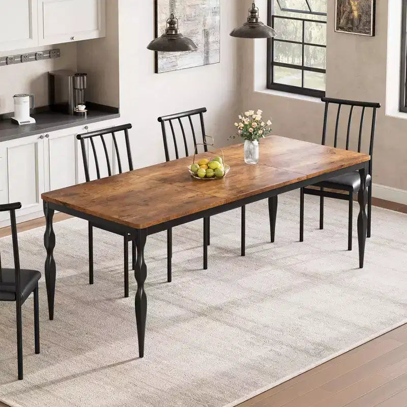 Farmhouse Kitchen TablRectangular Dining Table for 6,. for Party, Big Family,