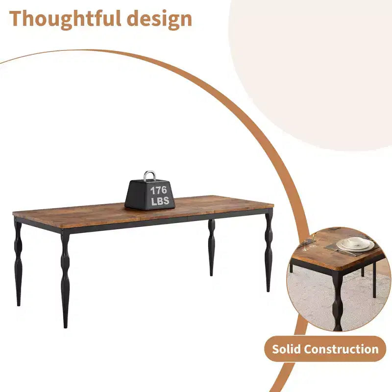 Farmhouse Kitchen TablRectangular Dining Table for 6,. for Party, Big Family,