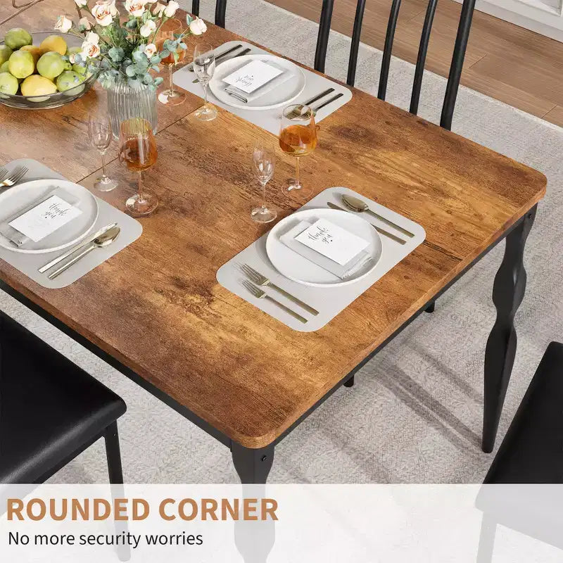 Farmhouse Kitchen TablRectangular Dining Table for 6,. for Party, Big Family,