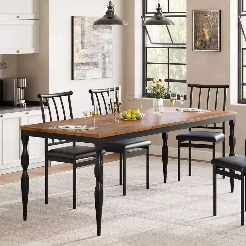 Farmhouse Kitchen TablRectangular Dining Table for 6,. for Party, Big Family,
