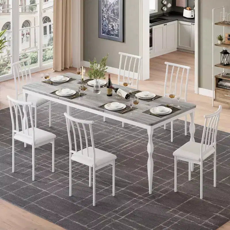 Farmhouse Kitchen TablRectangular Dining Table for 6,. for Party, Big Family,