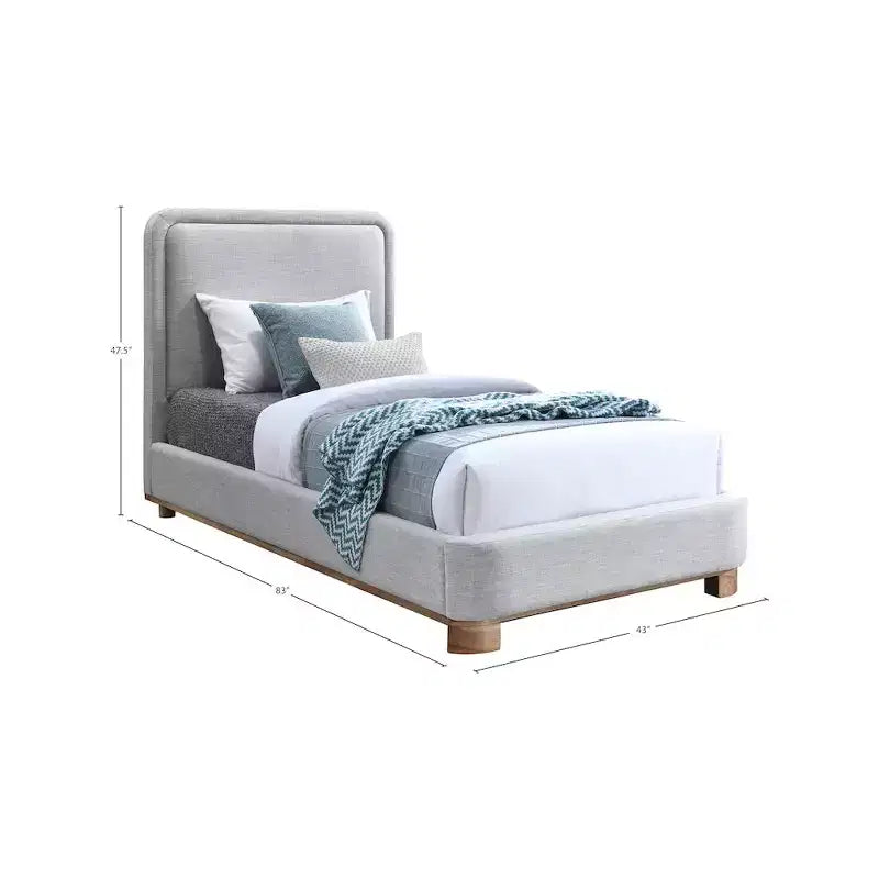 Meridian Furniture,Nolita Linen Textured Fabric Bed