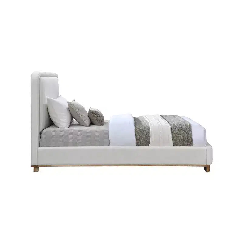 Meridian Furniture,Nolita Linen Textured Fabric Bed