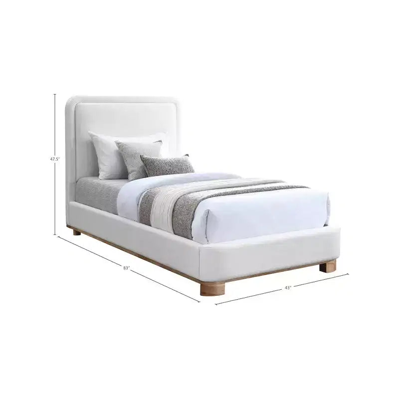 Meridian Furniture,Nolita Linen Textured Fabric Bed