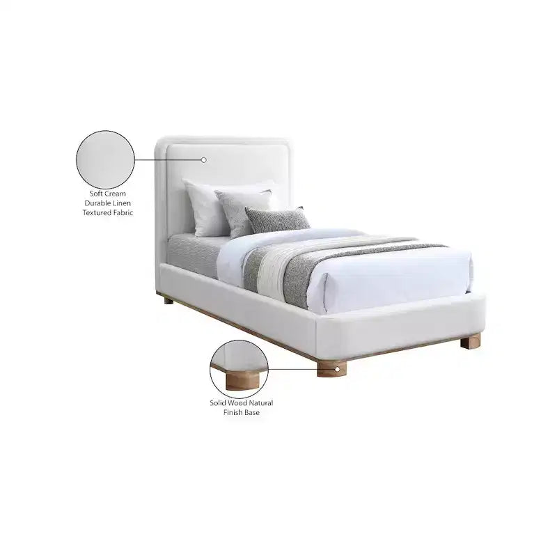 Meridian Furniture,Nolita Linen Textured Fabric Bed
