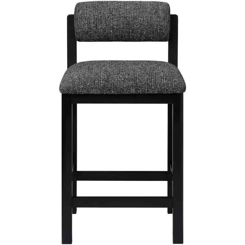 Meridian Furniture Roundhill Linen Textured Fabric Upholstered Counter Stool