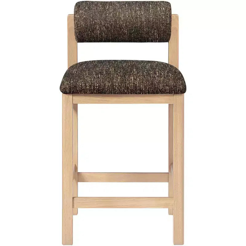 Meridian Furniture Roundhill Linen Textured Fabric Upholstered Counter Stool