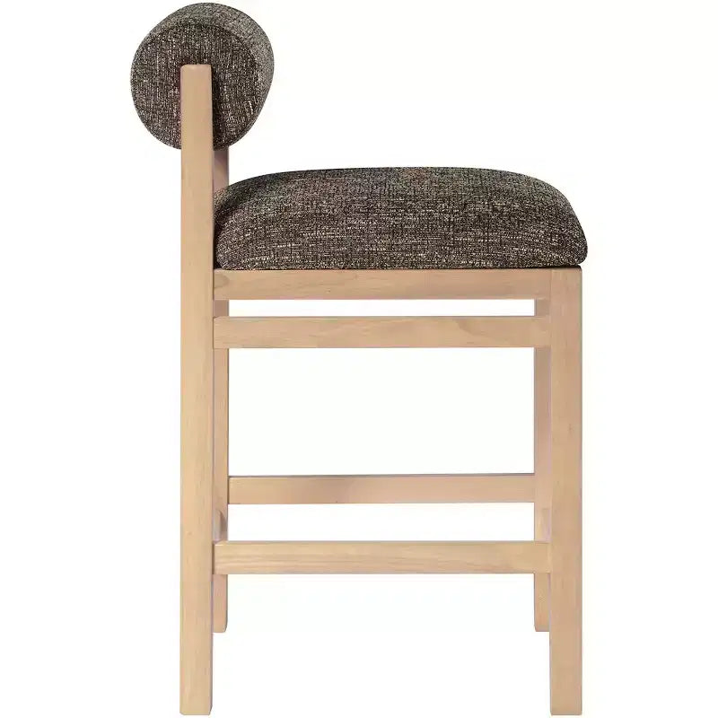 Meridian Furniture Roundhill Linen Textured Fabric Upholstered Counter Stool