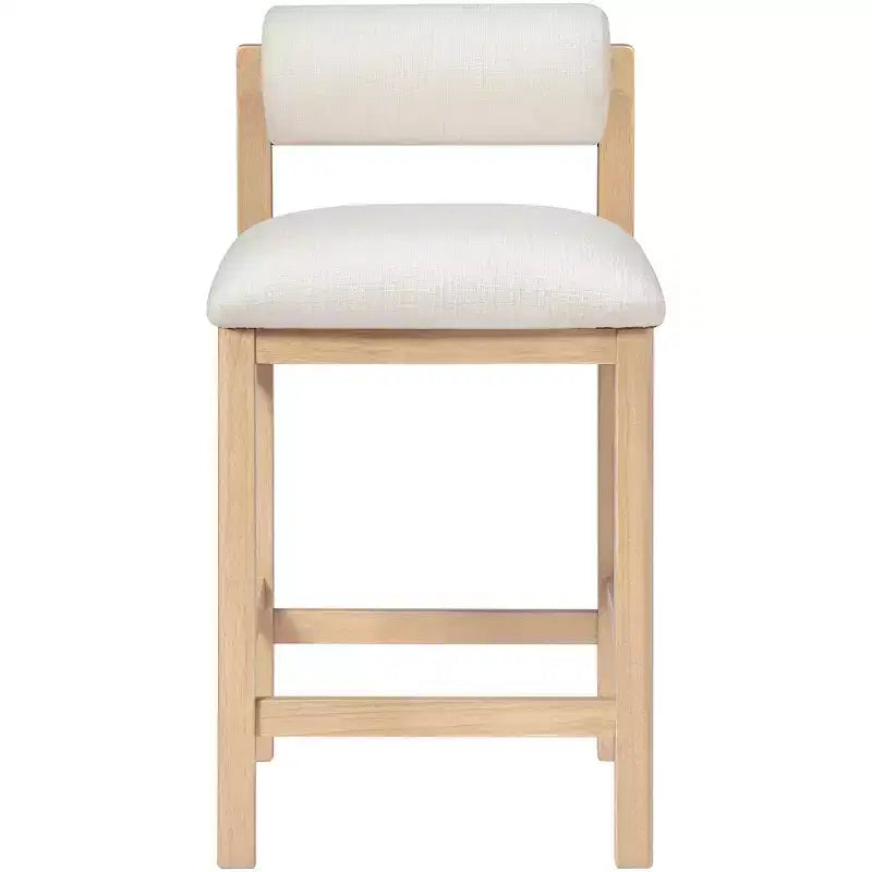 Meridian Furniture Roundhill Linen Textured Fabric Upholstered Counter Stool