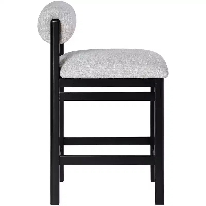 Meridian Furniture Roundhill Linen Textured Fabric Upholstered Counter Stool