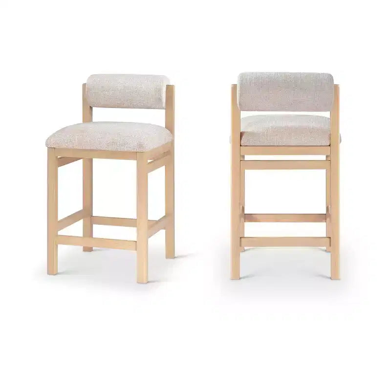 Meridian Furniture Roundhill Linen Textured Fabric Upholstered Counter Stool