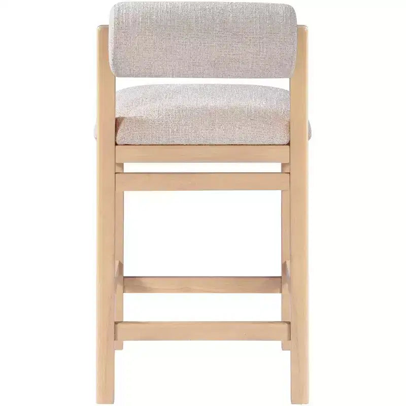 Meridian Furniture Roundhill Linen Textured Fabric Upholstered Counter Stool