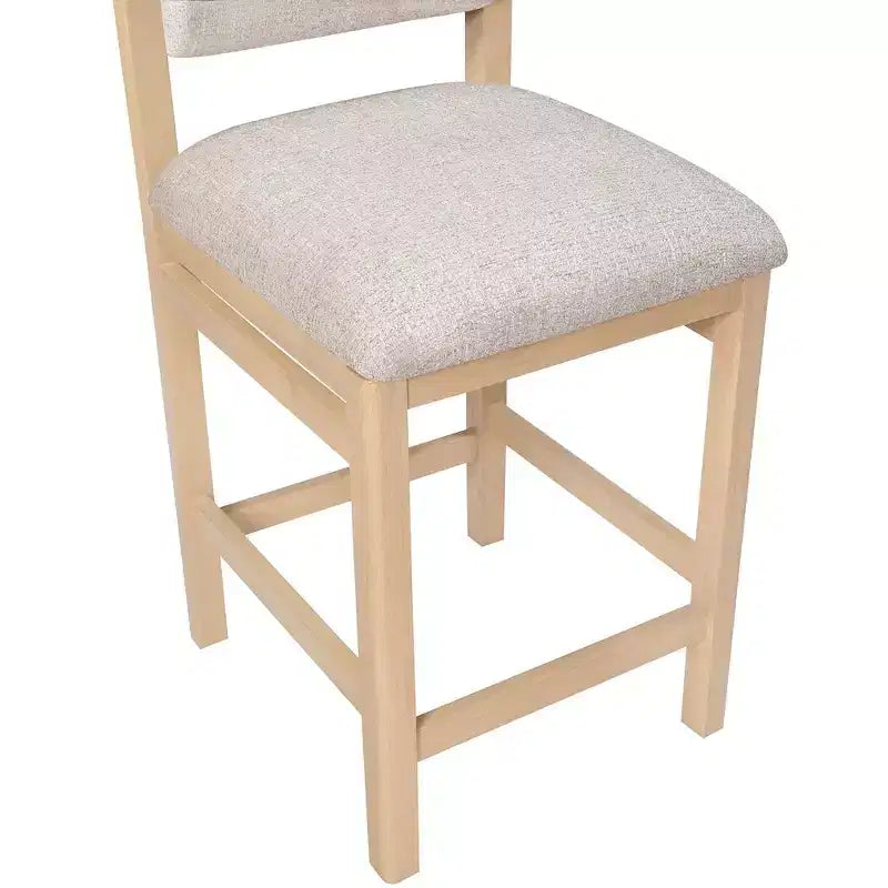 Meridian Furniture Roundhill Linen Textured Fabric Upholstered Counter Stool