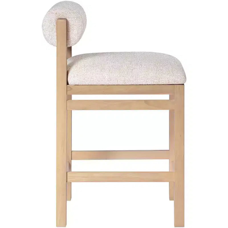 Meridian Furniture Roundhill Linen Textured Fabric Upholstered Counter Stool