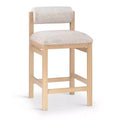 Meridian Furniture Roundhill Linen Textured Fabric Upholstered Counter Stool