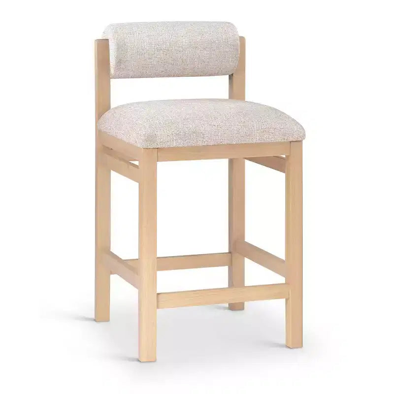 Meridian Furniture Roundhill Linen Textured Fabric Upholstered Counter Stool