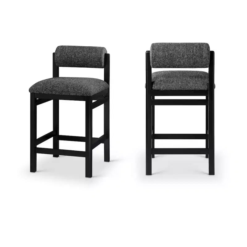 Meridian Furniture Roundhill Linen Textured Fabric Upholstered Counter Stool