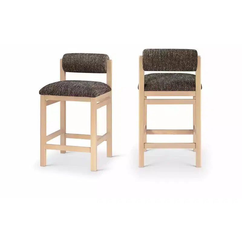 Meridian Furniture Roundhill Linen Textured Fabric Upholstered Counter Stool