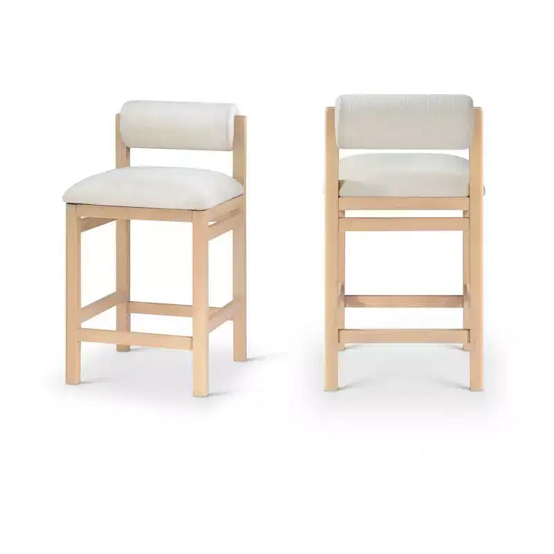 Meridian Furniture Roundhill Linen Textured Fabric Upholstered Counter Stool