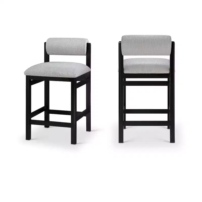 Meridian Furniture Roundhill Linen Textured Fabric Upholstered Counter Stool
