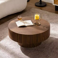 30.5 Modern Round Coffee Table, Minimalist MDF Wooden Center Table for Living Room - Panipeachy