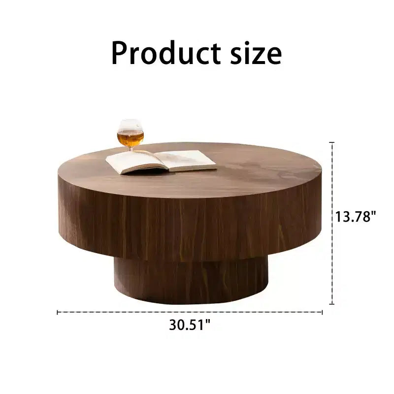 30.5 Modern Round Coffee Table, Minimalist MDF Wooden Center Table for Living Room - Panipeachy