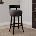 Royal Hampton Contemporary 29Barstool With linen Cushion, Gray Finish, Set of 2