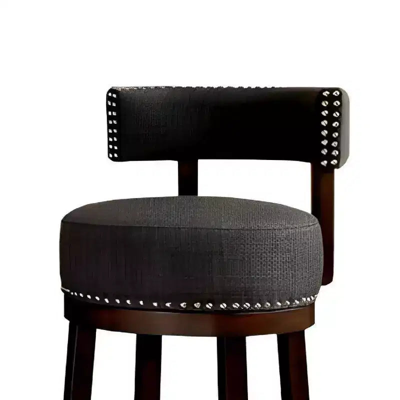 Royal Hampton Contemporary 29Barstool With linen Cushion, Gray Finish, Set of 2