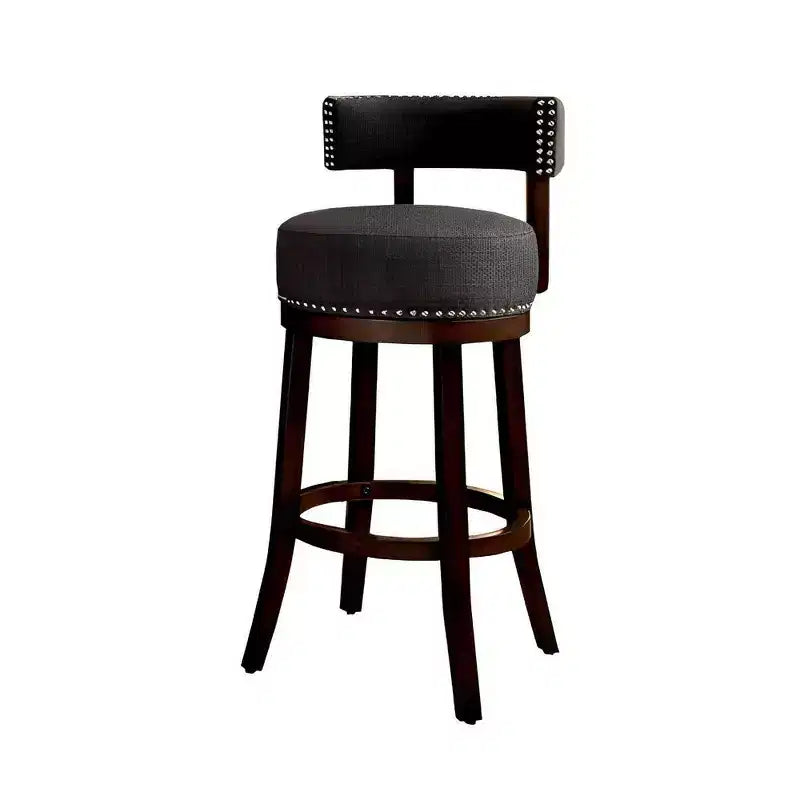 Royal Hampton Contemporary 29Barstool With linen Cushion, Gray Finish, Set of 2