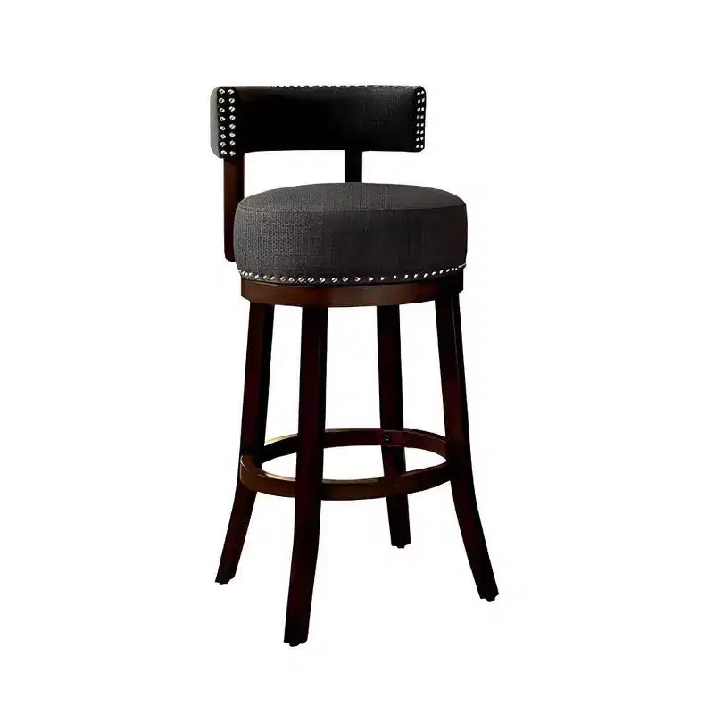 Royal Hampton Contemporary 29Barstool With linen Cushion, Gray Finish, Set of 2