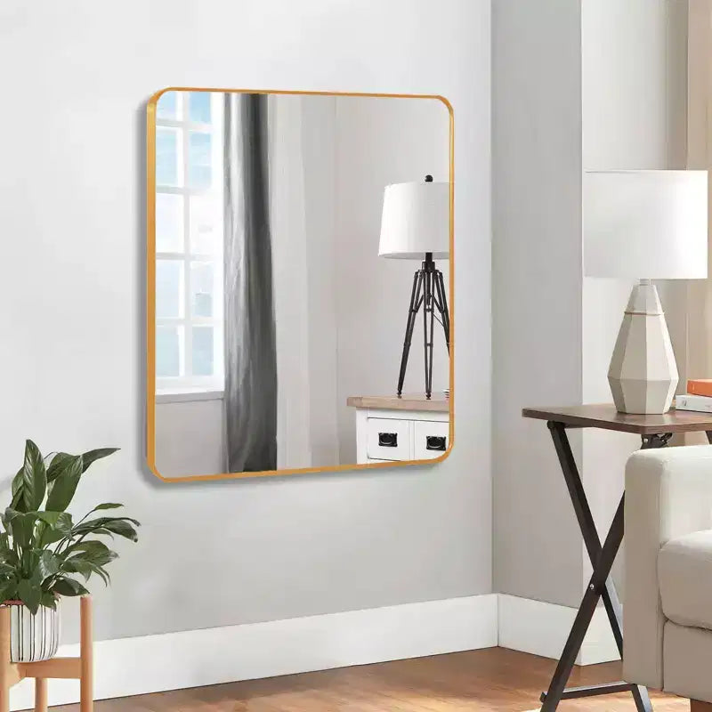 MAYEERTY Metal Framed Square Bathroom Mirror for Wall